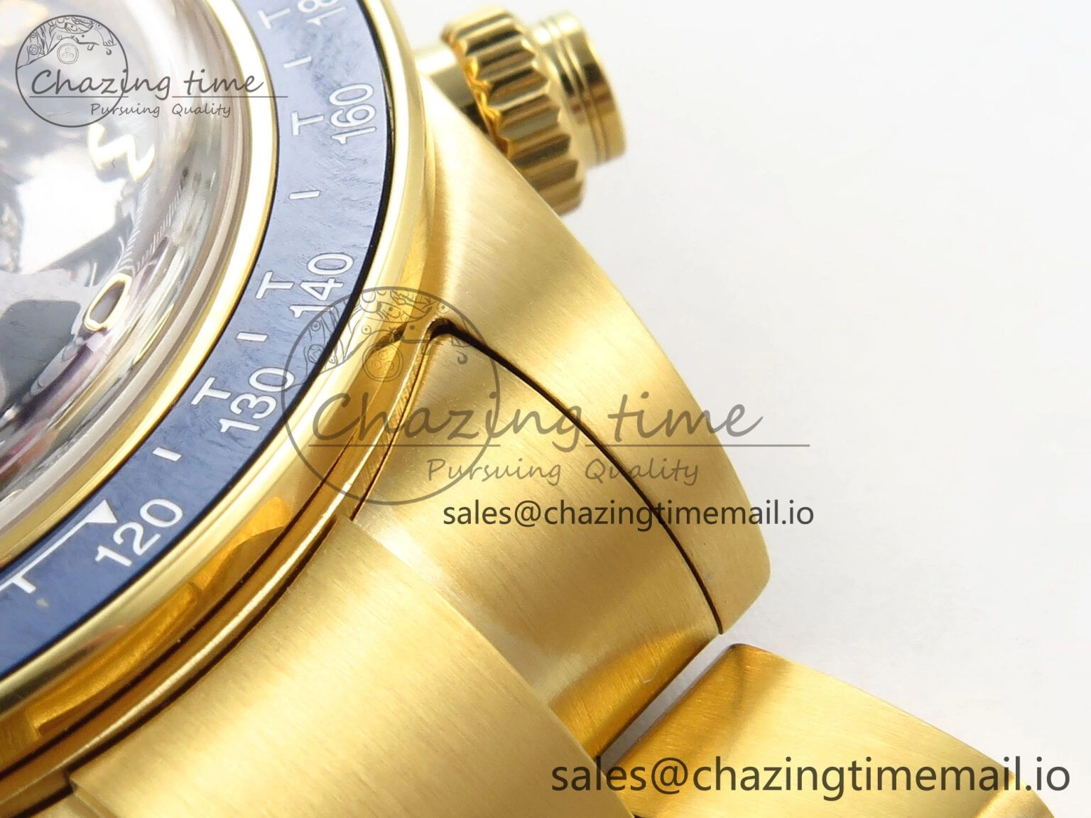 Daytona Artisans Skeleton YG ADGF Best Edition Blue Ceramic Bezel Skeleton Dial on YG Oyster Bracelet SA OnTrend 1174