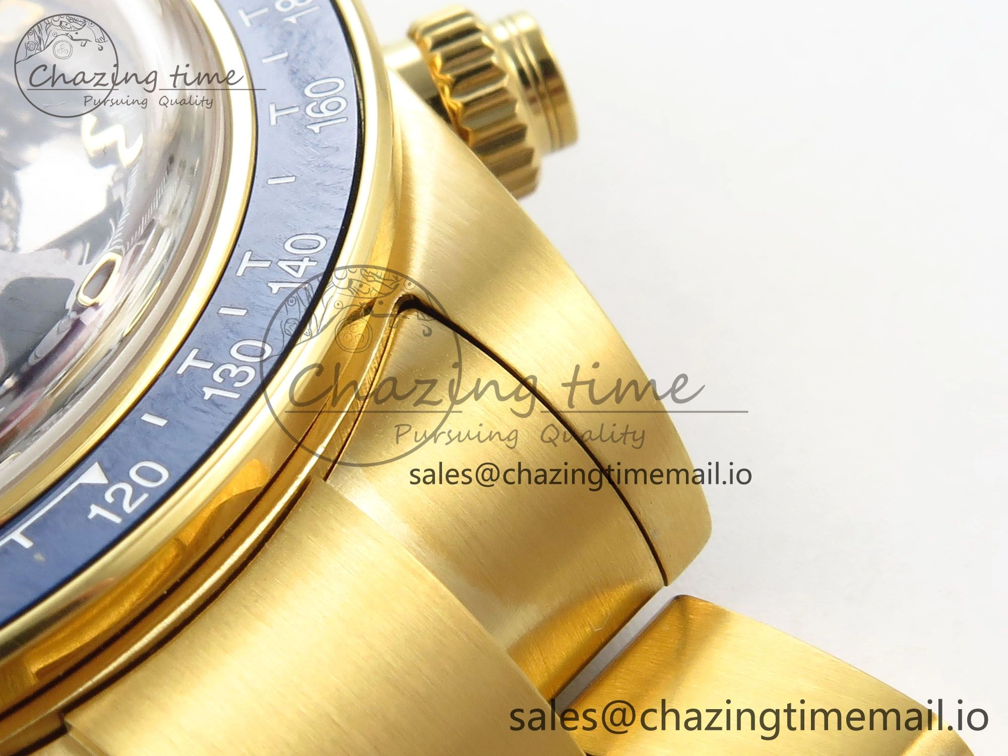 Daytona Artisans Skeleton YG ADGF Best Edition Blue Ceramic Bezel Skeleton Dial on YG Oyster Bracelet SA OnTrend 1174