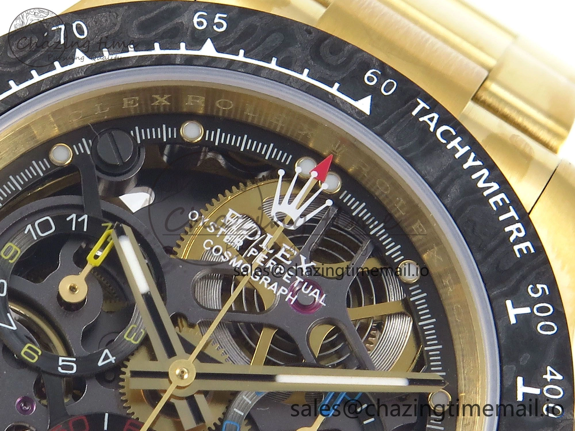 SoftTouch Daytona Artisans Skeleton YG ADGF Best Edition Skeleton Dial on YG Oyster Bracelet SA 754
