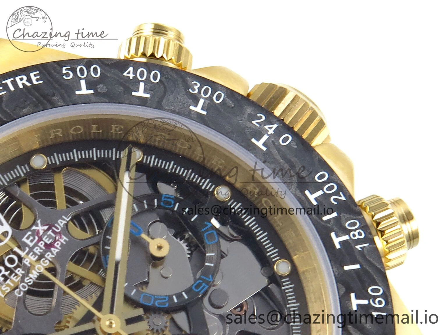 SoftTouch Daytona Artisans Skeleton YG ADGF Best Edition Skeleton Dial on YG Oyster Bracelet SA 754