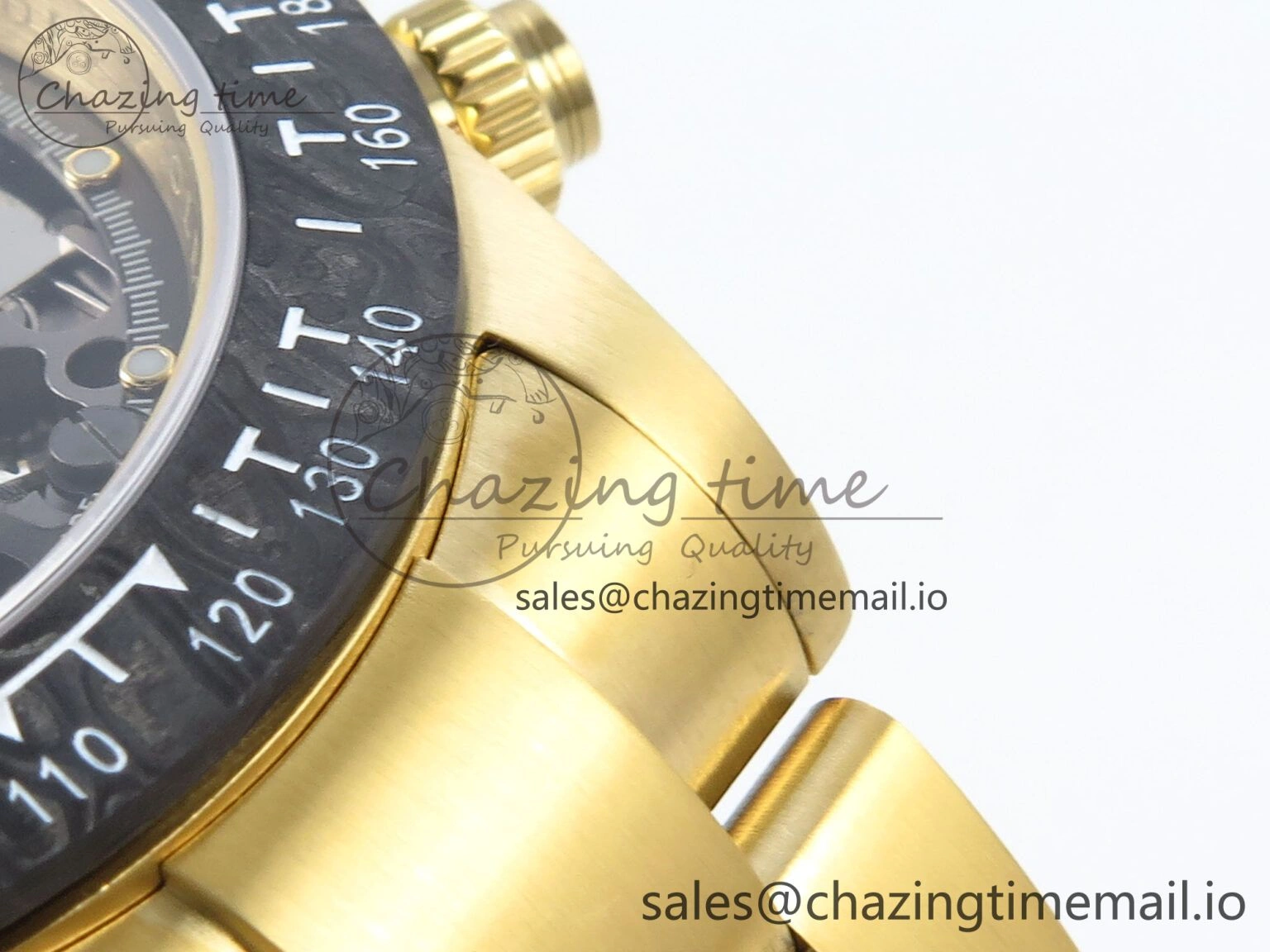 SoftTouch Daytona Artisans Skeleton YG ADGF Best Edition Skeleton Dial on YG Oyster Bracelet SA 754
