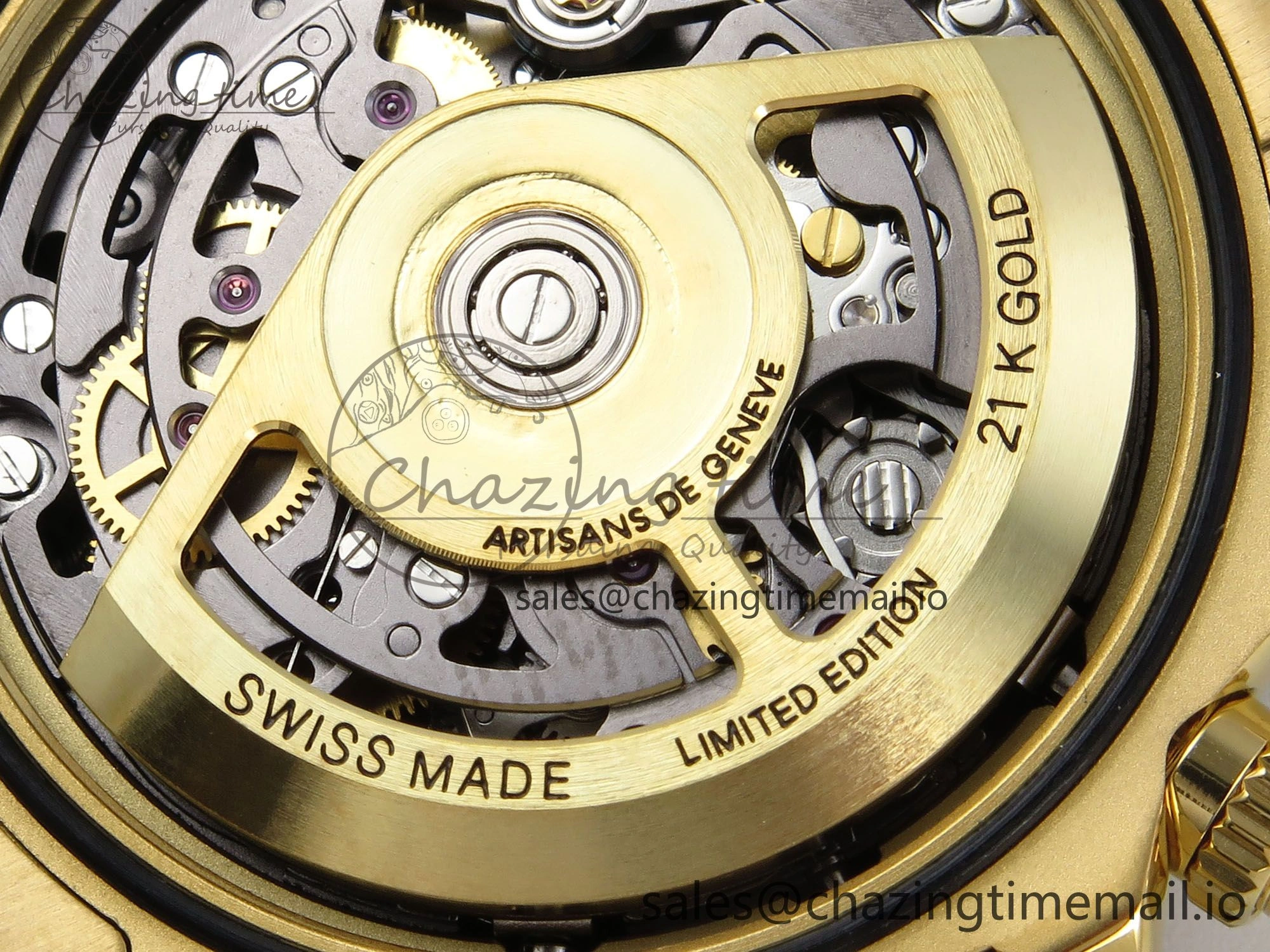 SoftTouch Daytona Artisans Skeleton YG ADGF Best Edition Skeleton Dial on YG Oyster Bracelet SA 754
