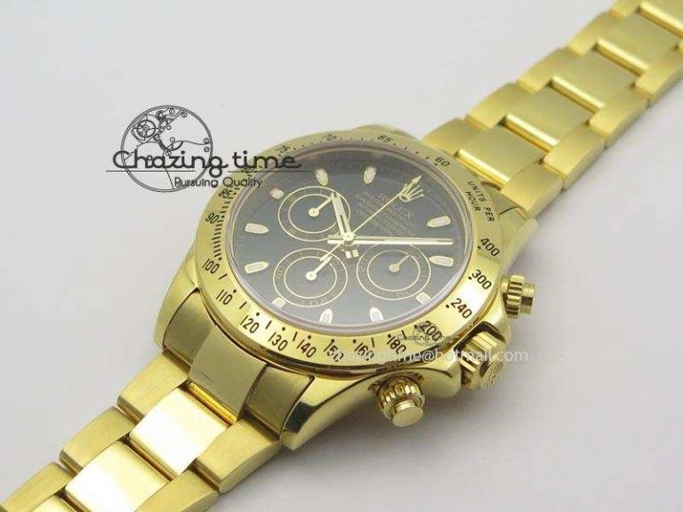Daytona BP Maker Full YG Wrapped Case Black Dial On Full YG Wrapped Bracelet A Vibrant 3874