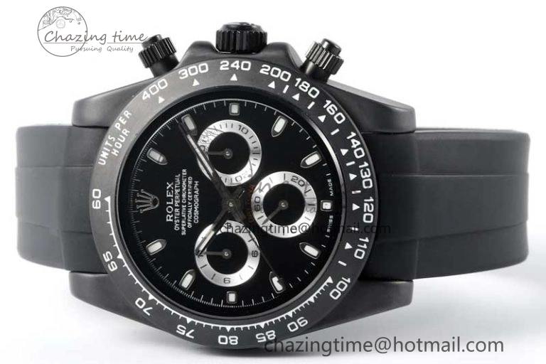 TravelReady Daytona Black Ceramic 5GF Best Edition Black Dial Black Pusher on Black Rubber Strap A 2330
