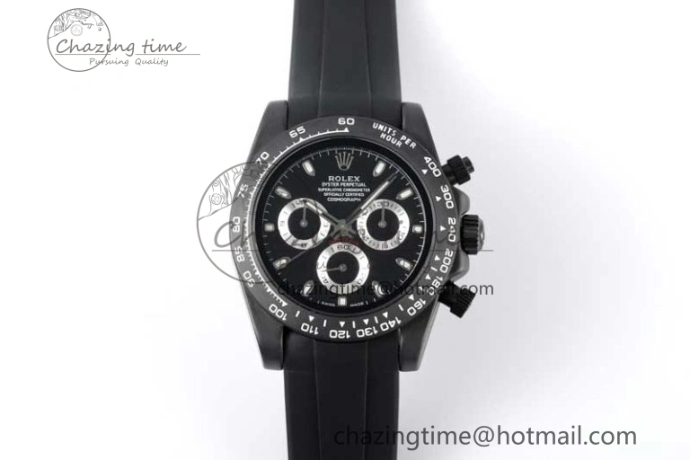 TravelReady Daytona Black Ceramic 5GF Best Edition Black Dial Black Pusher on Black Rubber Strap A 2330
