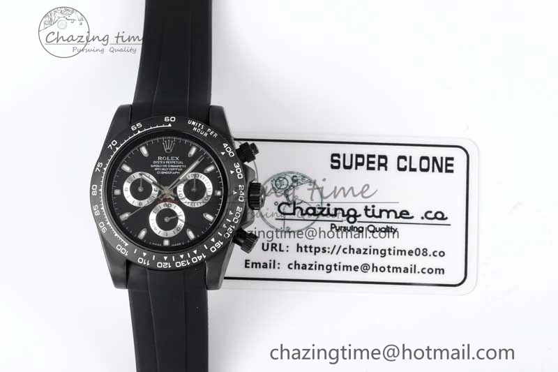 TravelReady Daytona Black Ceramic 5GF Best Edition Black Dial Black Pusher on Black Rubber Strap A 2330