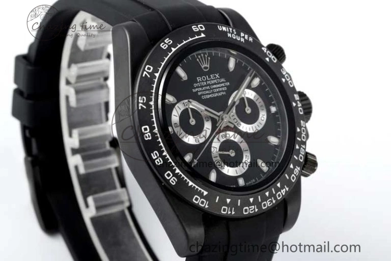 TravelReady Daytona Black Ceramic 5GF Best Edition Black Dial Black Pusher on Black Rubber Strap A 2330
