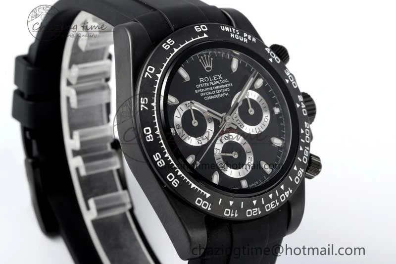TravelReady Daytona Black Ceramic 5GF Best Edition Black Dial Black Pusher on Black Rubber Strap A 2330