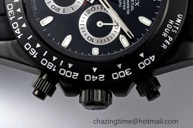 TravelReady Daytona Black Ceramic 5GF Best Edition Black Dial Black Pusher on Black Rubber Strap A 2330