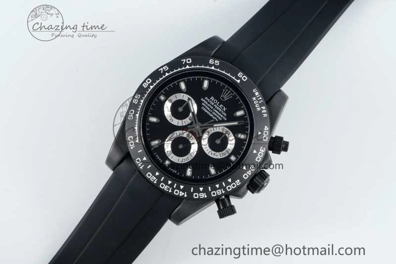 TravelReady Daytona Black Ceramic 5GF Best Edition Black Dial Black Pusher on Black Rubber Strap A 2330