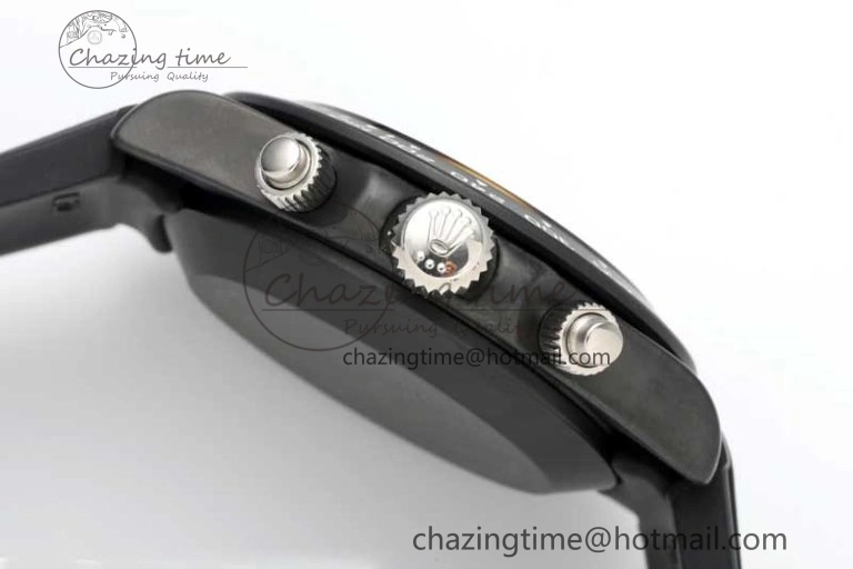Classic Daytona Black Ceramic 5GF Best Edition Black Dial SS Pusher on Black Rubber Strap A 2331