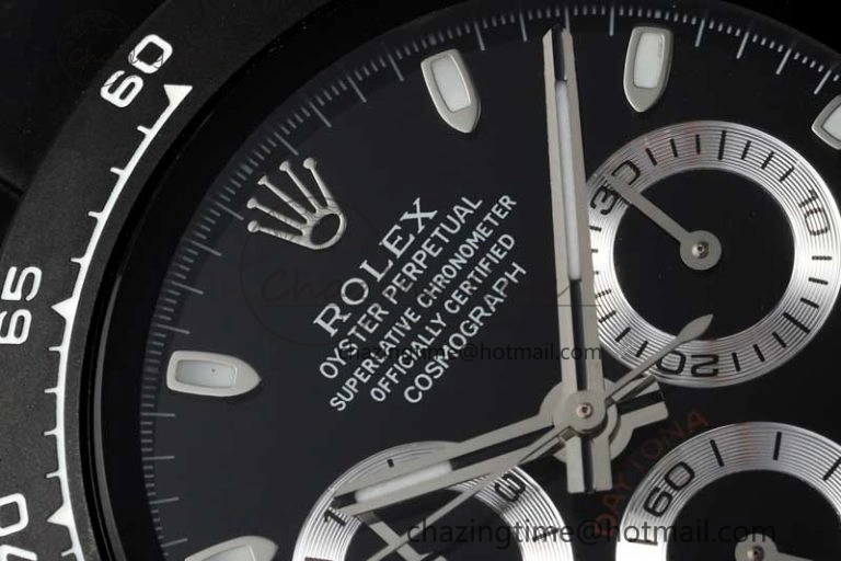 Classic Daytona Black Ceramic 5GF Best Edition Black Dial SS Pusher on Black Rubber Strap A 2331