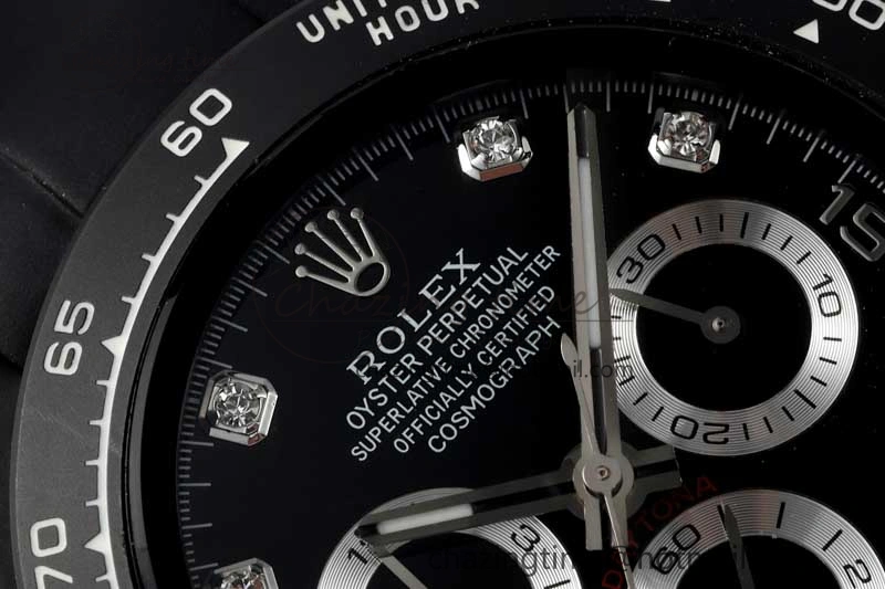 Daytona Black Ceramic 5GF Best Edition Black Diamonds Dial Black Pusher on Black Rubber Strap A Attractive 2333