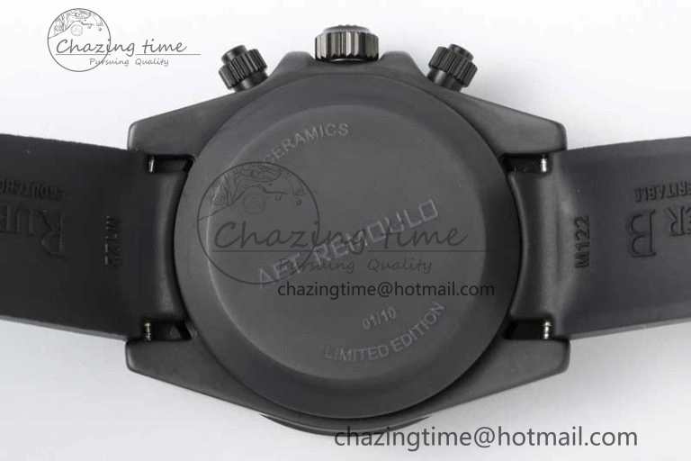 Daytona Black Ceramic 5GF Best Edition Black Diamonds Dial Black Pusher on Black Rubber Strap A Attractive 2333