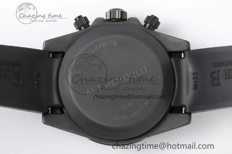 Daytona Black Ceramic 5GF Best Edition Black Diamonds Dial Black Pusher on Black Rubber Strap A Attractive 2333
