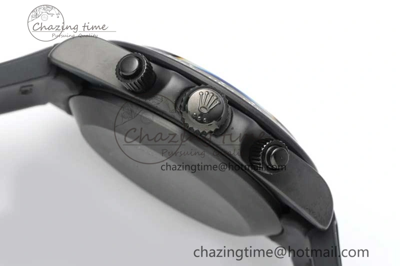 Daytona Black Ceramic 5GF Best Edition Black Diamonds Dial Black Pusher on Black Rubber Strap A Attractive 2333