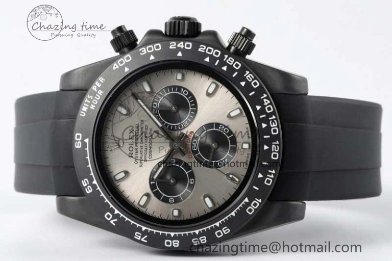 Daytona Black Ceramic 5GF Best Edition Gray Dial Black Pusher on Black Rubber Strap A NewStyle 2328