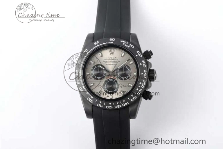 Daytona Black Ceramic 5GF Best Edition Gray Dial Black Pusher on Black Rubber Strap A NewStyle 2328