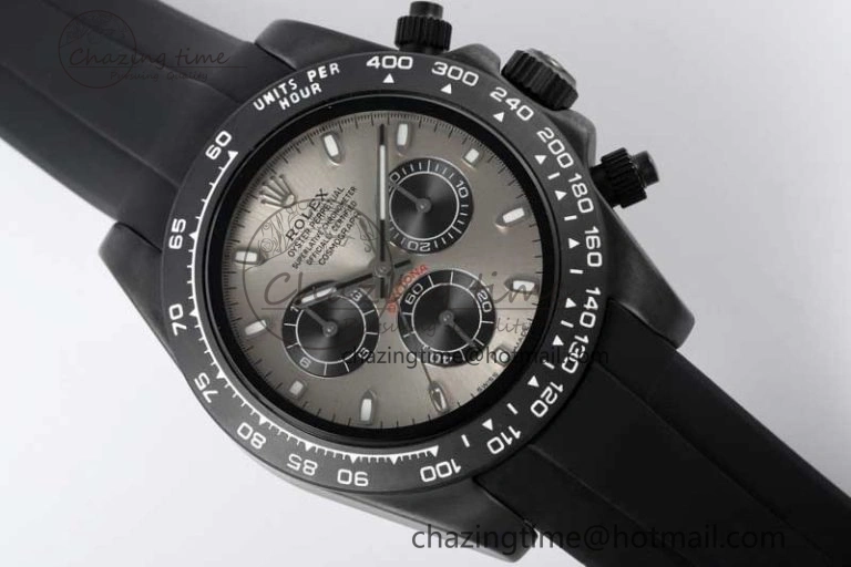 Daytona Black Ceramic 5GF Best Edition Gray Dial Black Pusher on Black Rubber Strap A NewStyle 2328