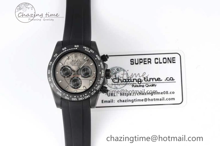 Daytona Black Ceramic 5GF Best Edition Gray Dial Black Pusher on Black Rubber Strap A NewStyle 2328