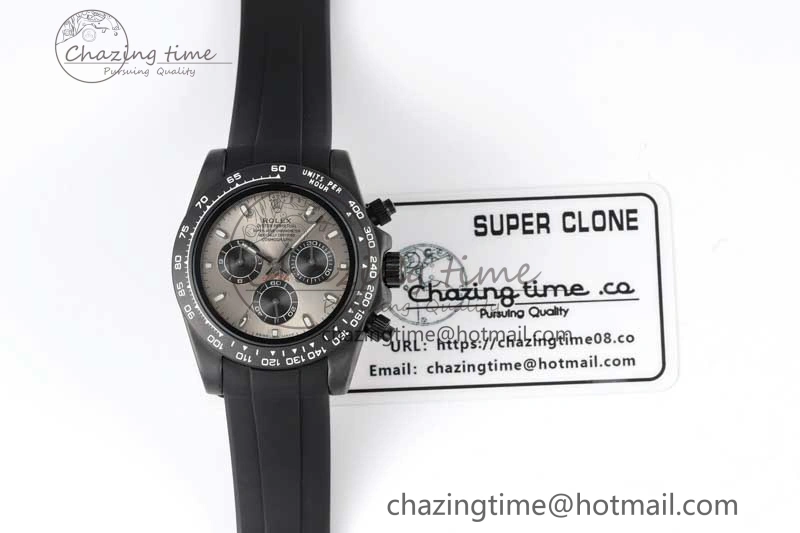 Daytona Black Ceramic 5GF Best Edition Gray Dial Black Pusher on Black Rubber Strap A NewStyle 2328