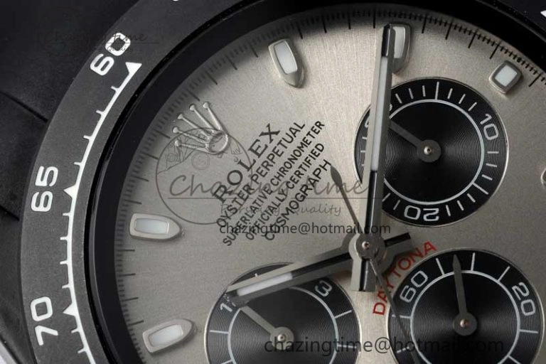 Daytona Black Ceramic 5GF Best Edition Gray Dial Black Pusher on Black Rubber Strap A NewStyle 2328