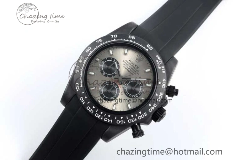 Daytona Black Ceramic 5GF Best Edition Gray Dial Black Pusher on Black Rubber Strap A NewStyle 2328