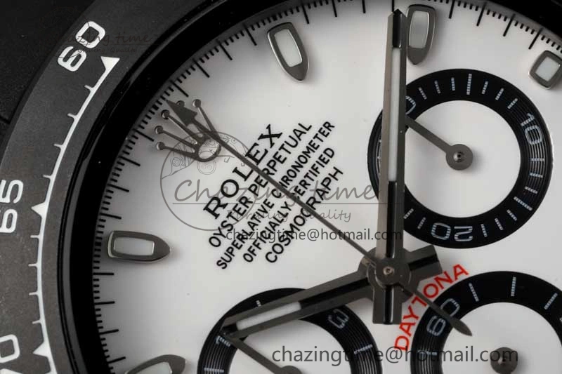 OdorResistant Daytona Black Ceramic 5GF Best Edition White Dial Black Pusher on Black Rubber Strap A 2332