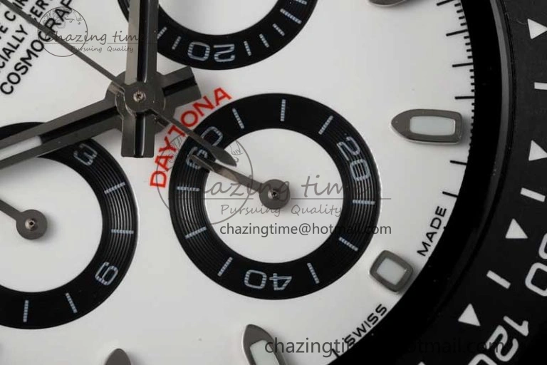 OdorResistant Daytona Black Ceramic 5GF Best Edition White Dial Black Pusher on Black Rubber Strap A 2332