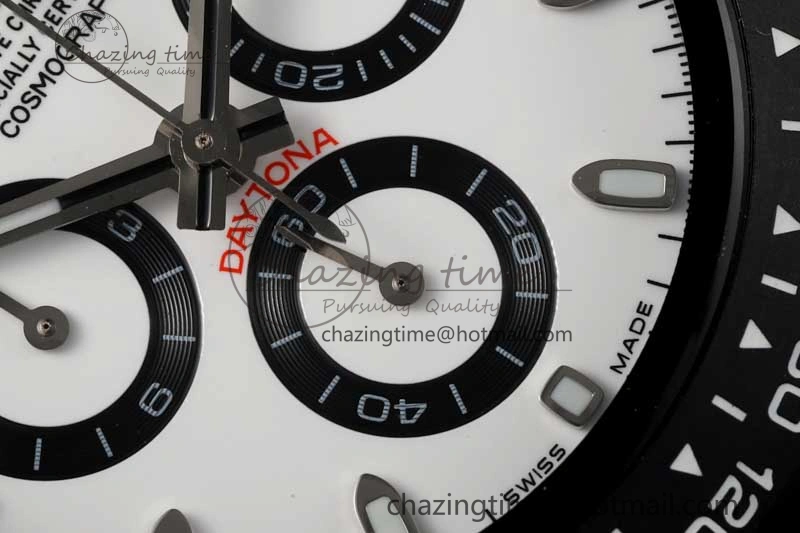 OdorResistant Daytona Black Ceramic 5GF Best Edition White Dial Black Pusher on Black Rubber Strap A 2332