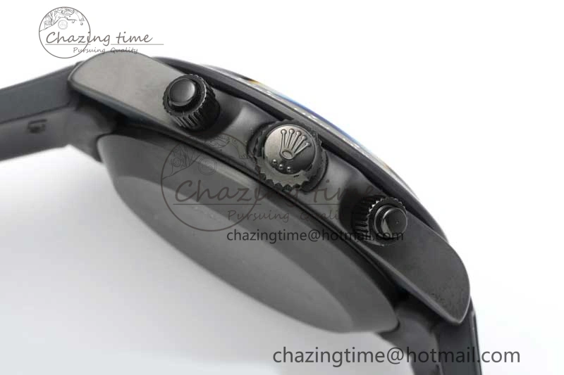 OdorResistant Daytona Black Ceramic 5GF Best Edition White Dial Black Pusher on Black Rubber Strap A 2332