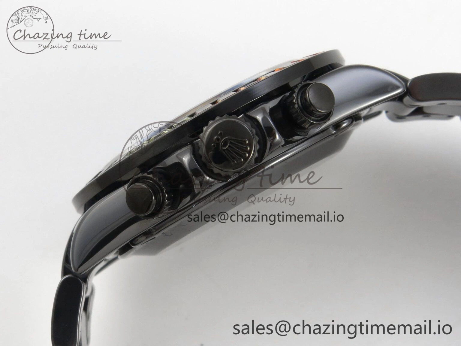 Lightweight Daytona Black Ceramic Case and Bracelet Black Rainbow Dial Rainbow Bezel SONIC Best Edition SA 180