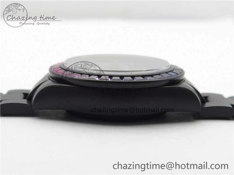 Daytona Blaken Rainbow Crystal Bezel PVD OXF Best Edition Black Dial on PVD Bracelet A Elegant 2942