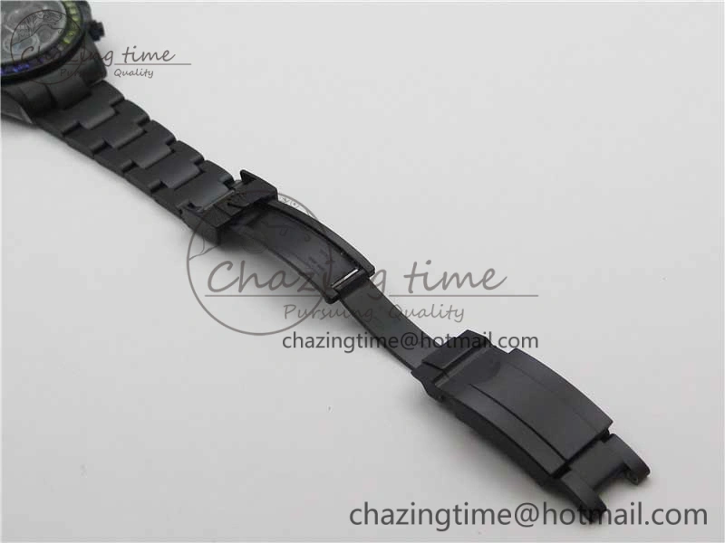Daytona Blaken Rainbow Crystal Bezel PVD OXF Best Edition Black Dial on PVD Bracelet A Elegant 2942