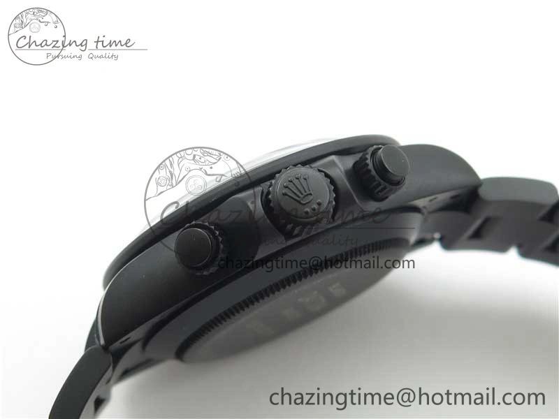 GoAnywhere Daytona Blaken Rainbow Crystal Bezel PVD VR Best Edition Black Dial on PVD Bracelet A7750 V 2759