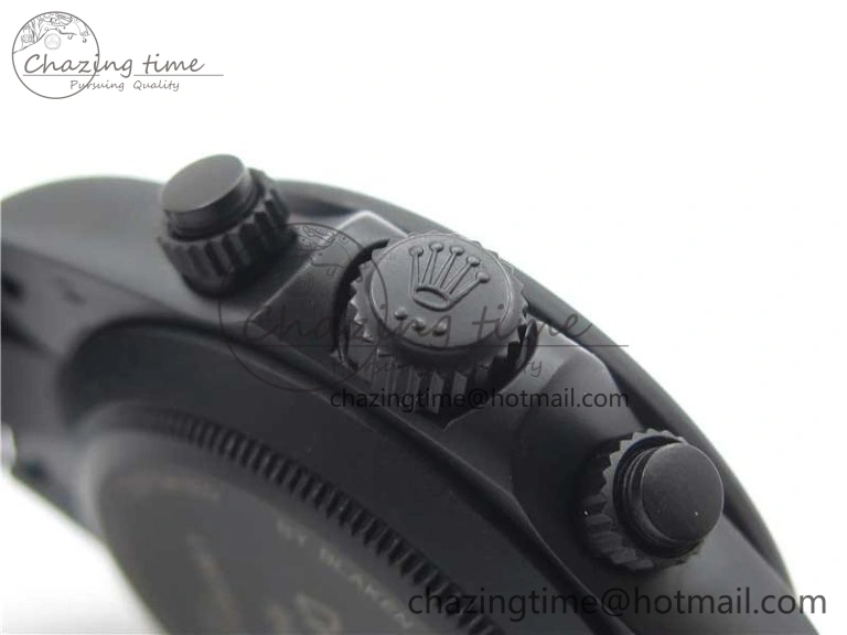 GoAnywhere Daytona Blaken Rainbow Crystal Bezel PVD VR Best Edition Black Dial on PVD Bracelet A7750 V 2759