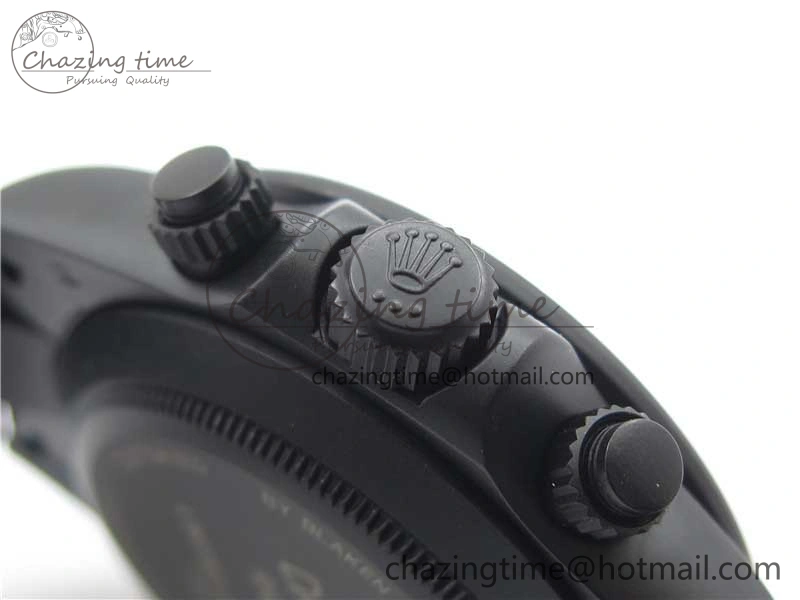 GoAnywhere Daytona Blaken Rainbow Crystal Bezel PVD VR Best Edition Black Dial on PVD Bracelet A7750 V 2759