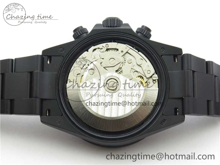 GoAnywhere Daytona Blaken Rainbow Crystal Bezel PVD VR Best Edition Black Dial on PVD Bracelet A7750 V 2759