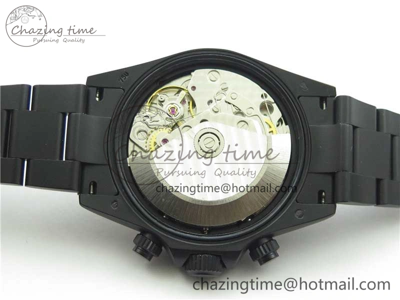 GoAnywhere Daytona Blaken Rainbow Crystal Bezel PVD VR Best Edition Black Dial on PVD Bracelet A7750 V 2759