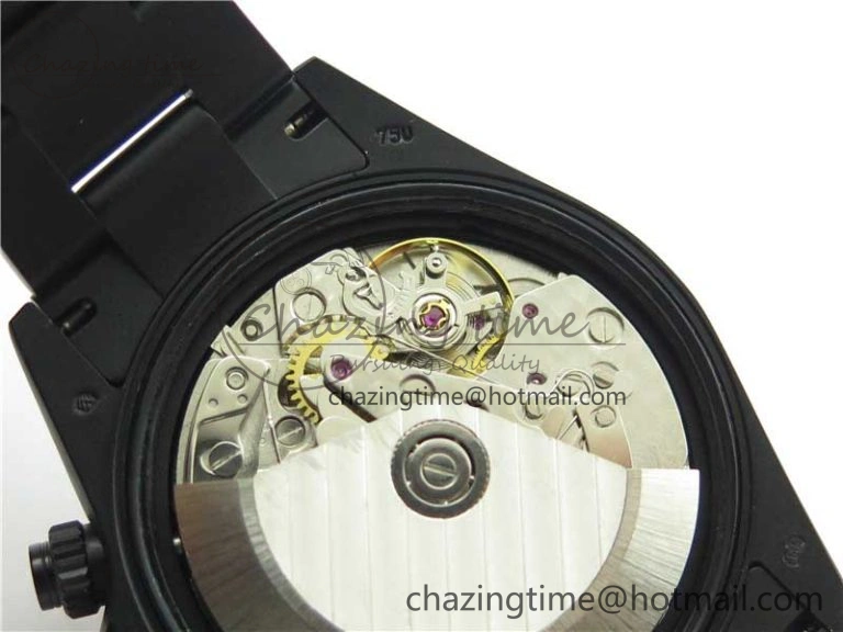 GoAnywhere Daytona Blaken Rainbow Crystal Bezel PVD VR Best Edition Black Dial on PVD Bracelet A7750 V 2759