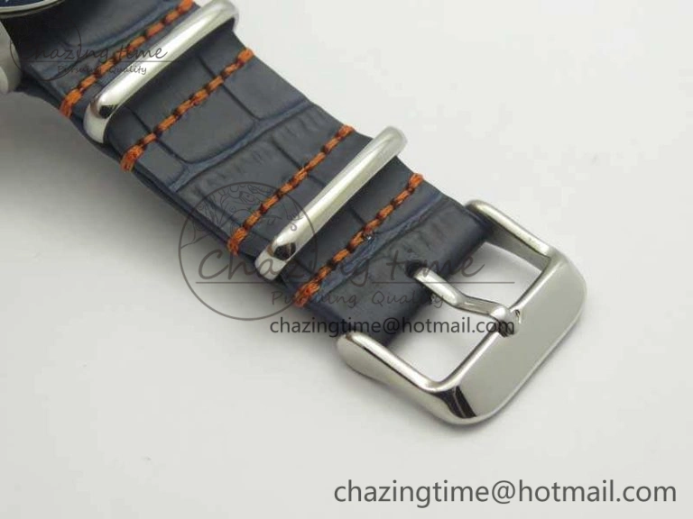 Daytona Blue Red Pushers BP Maker Blue Dial On SS Bracelet A4130 (Free Leather Strap) Vibrant 3446