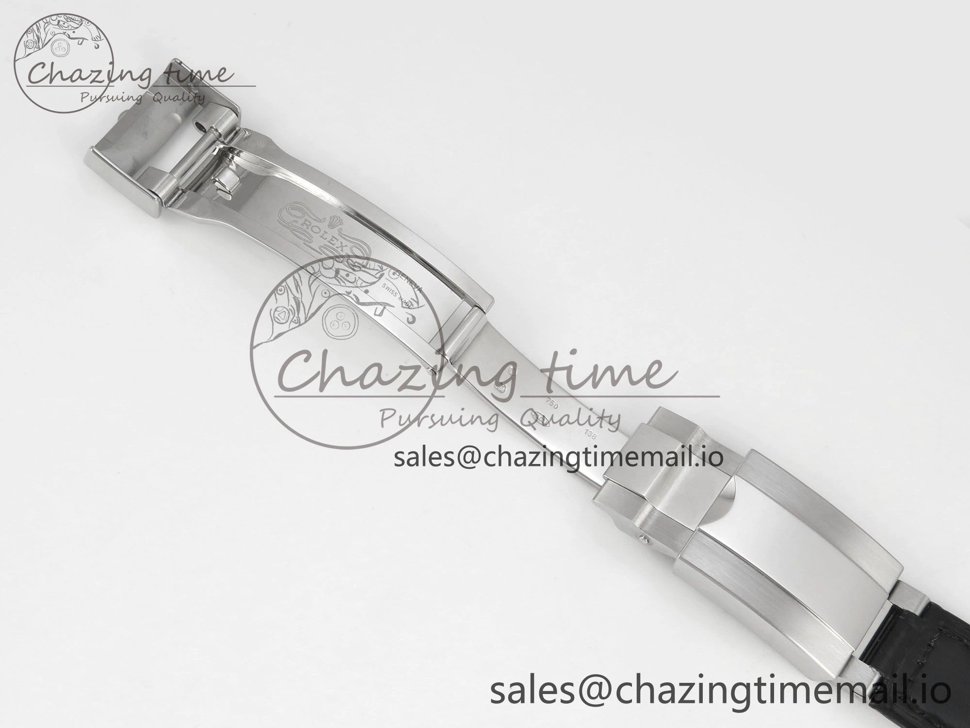 Daytona Cosmograph Light Crystals Bezel SS MPF Best White MOP Dial On Black Leather Strap A FlexibleFit 318