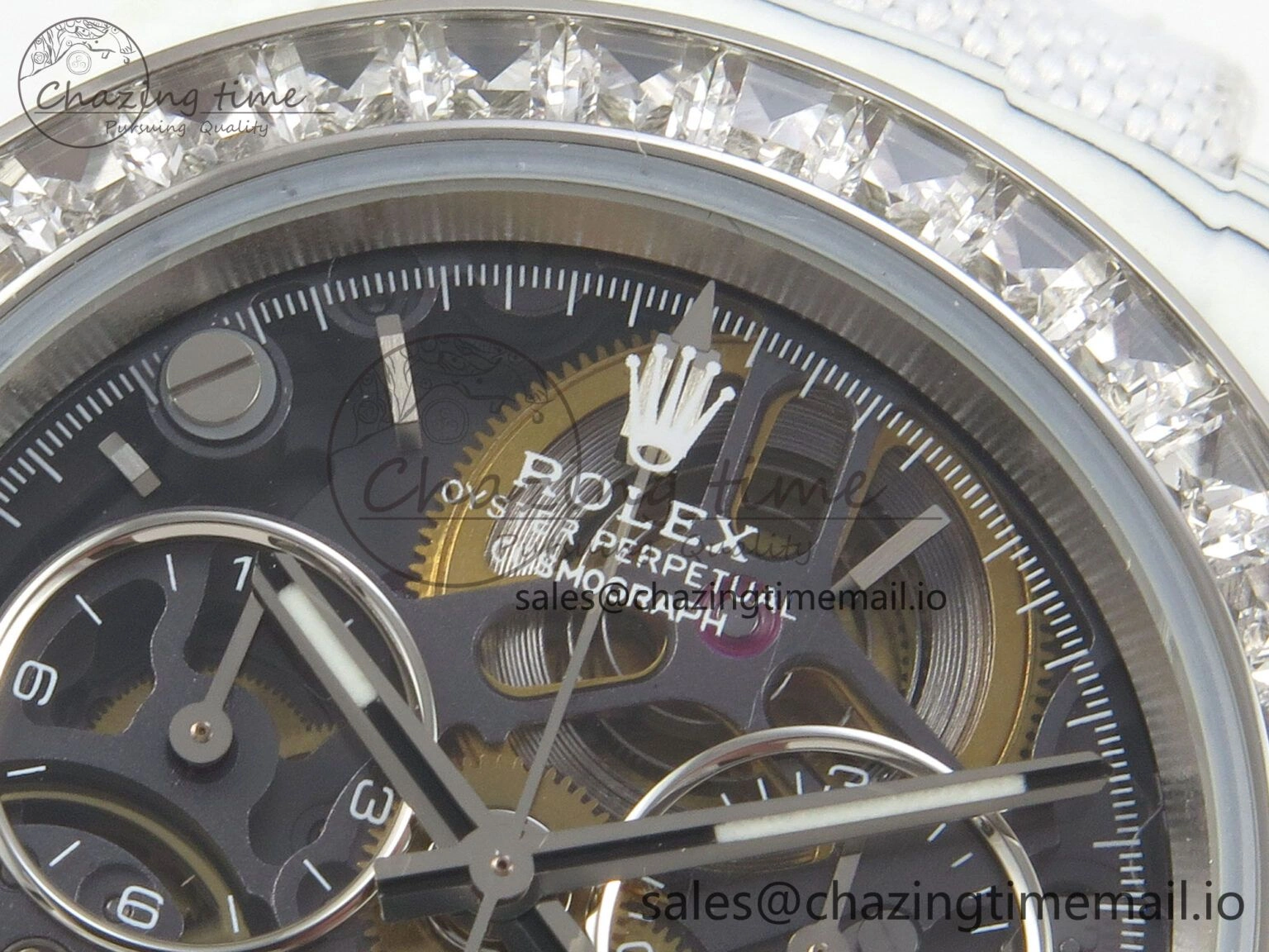 Daytona Cosmograph White Carbon MPF Best Blaken Skeleton Dial on White Nylon Strap A TravelReady 314