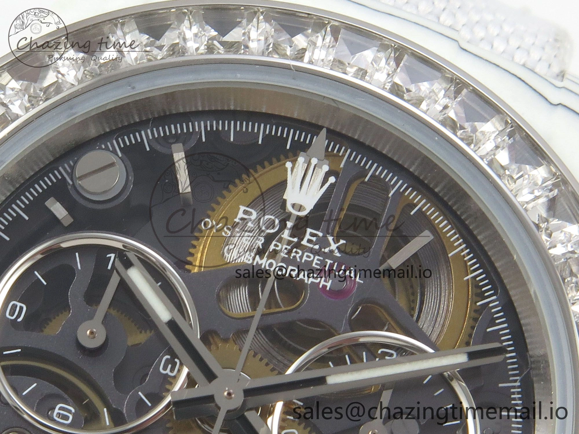 Daytona Cosmograph White Carbon MPF Best Blaken Skeleton Dial on White Nylon Strap A TravelReady 314