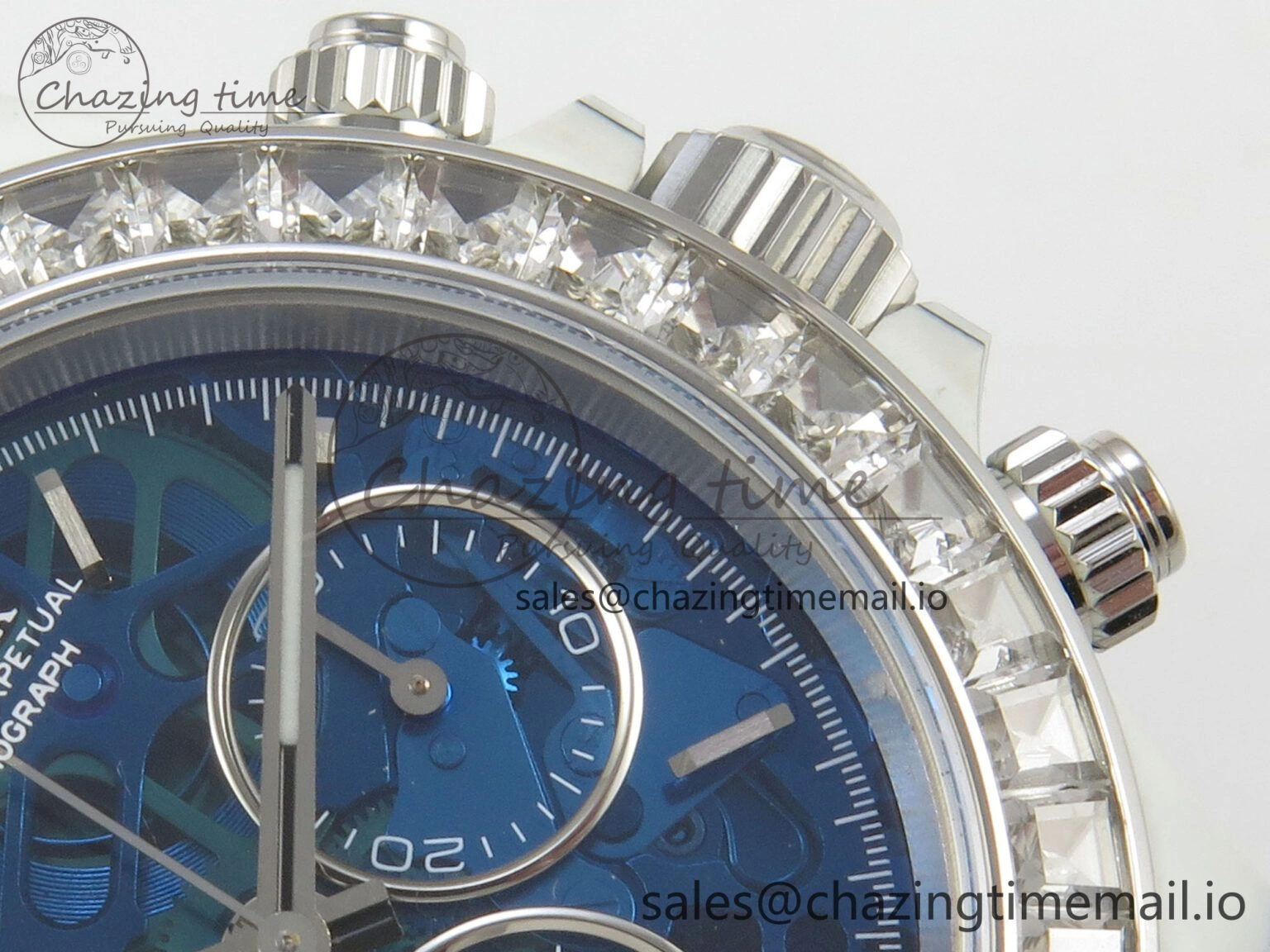 EyeCatching Daytona Cosmograph White Carbon MPF Best Blue Skeleton Dial on Blue Nylon Strap A 320