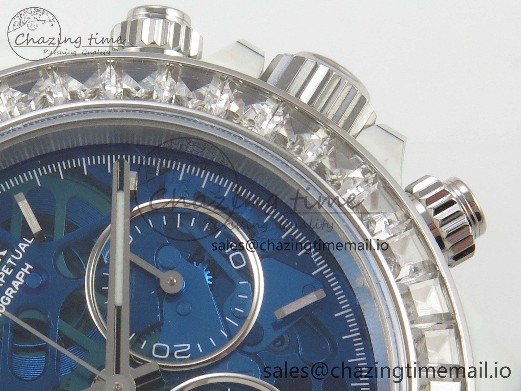 EyeCatching Daytona Cosmograph White Carbon MPF Best Blue Skeleton Dial on Blue Nylon Strap A 320