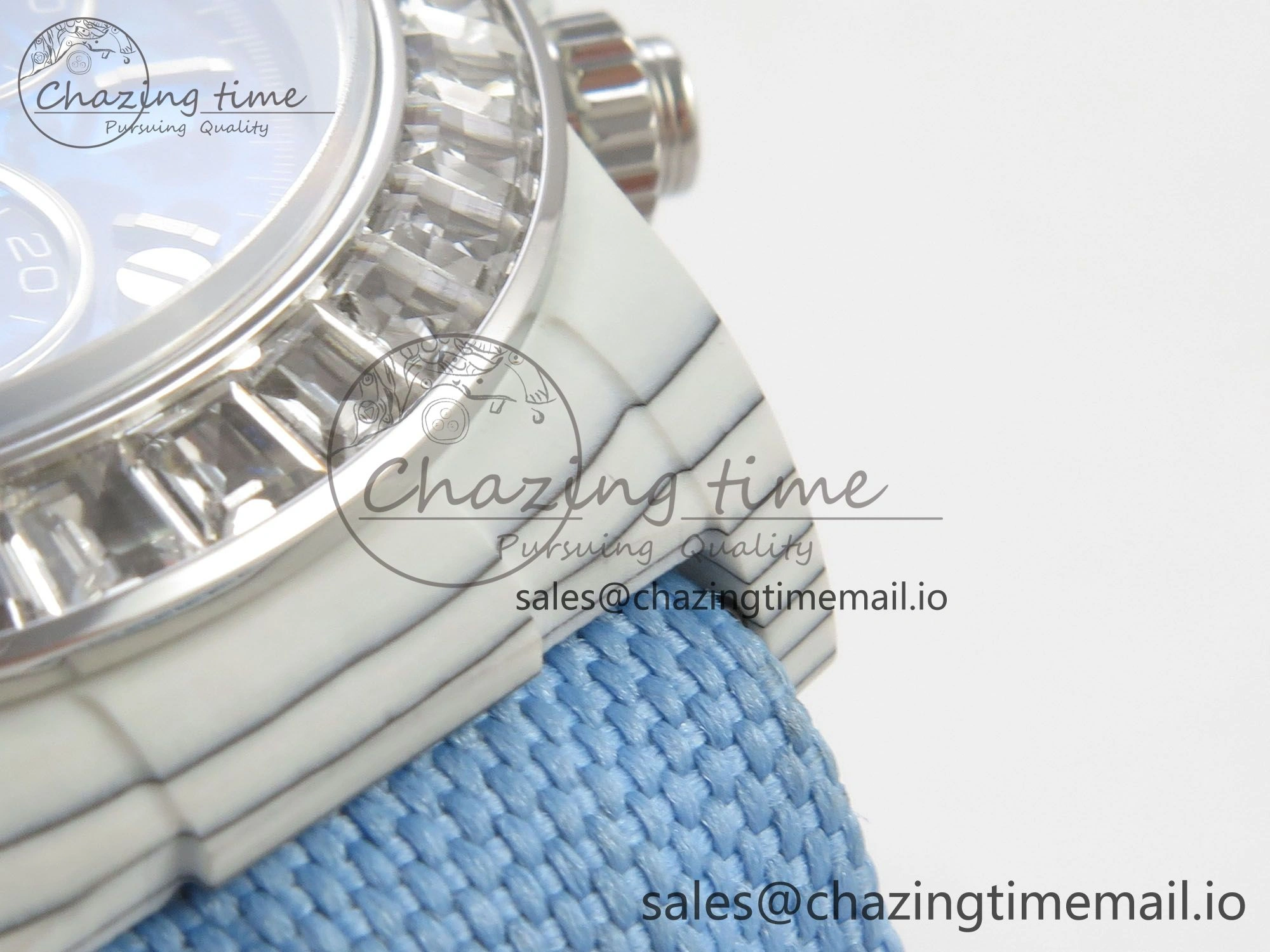 EyeCatching Daytona Cosmograph White Carbon MPF Best Blue Skeleton Dial on Blue Nylon Strap A 320