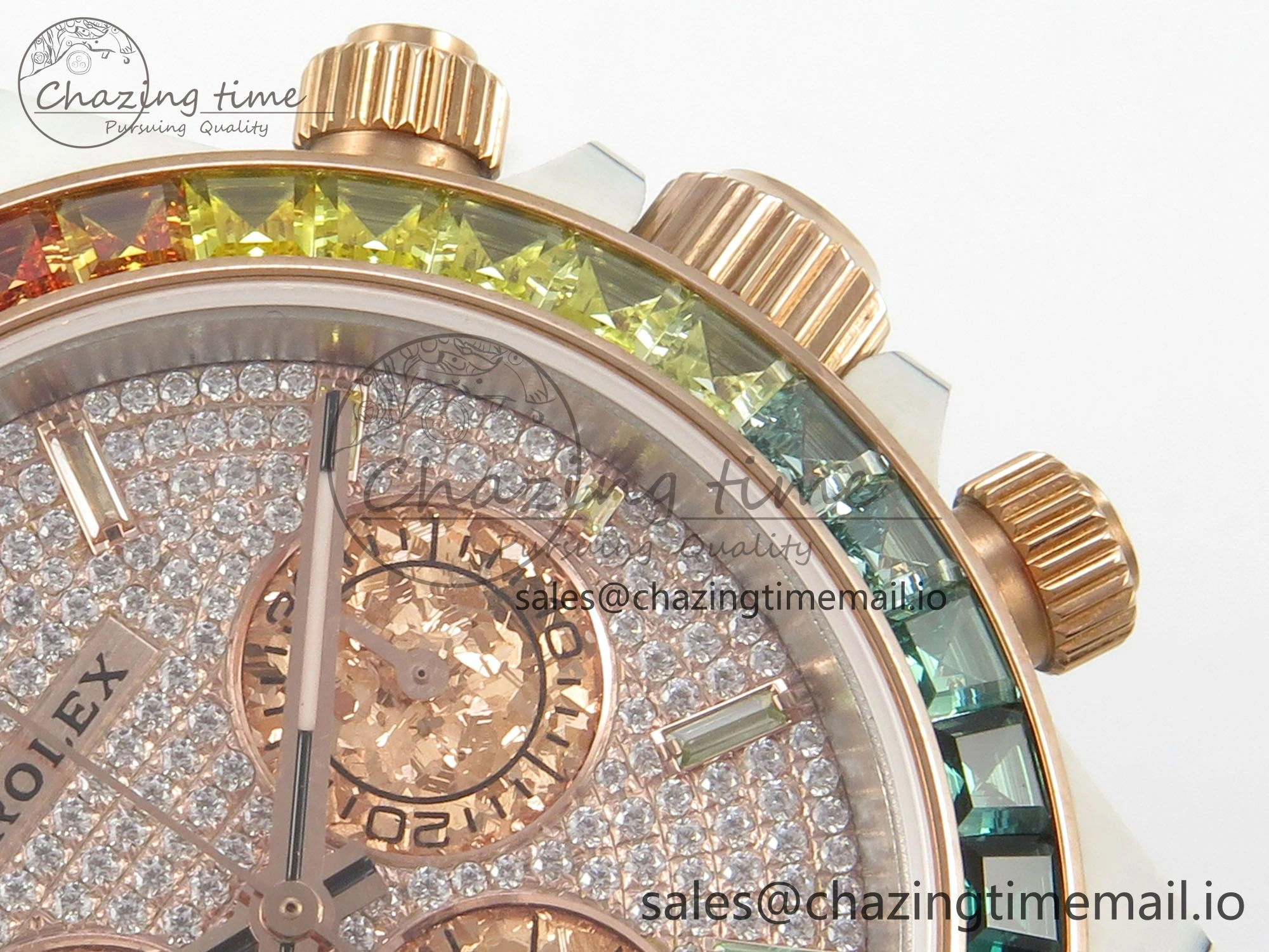 Tailored Daytona Cosmograph White Carbon MPF Best Edition Full Diamond Dial White Nylon Strap A 316