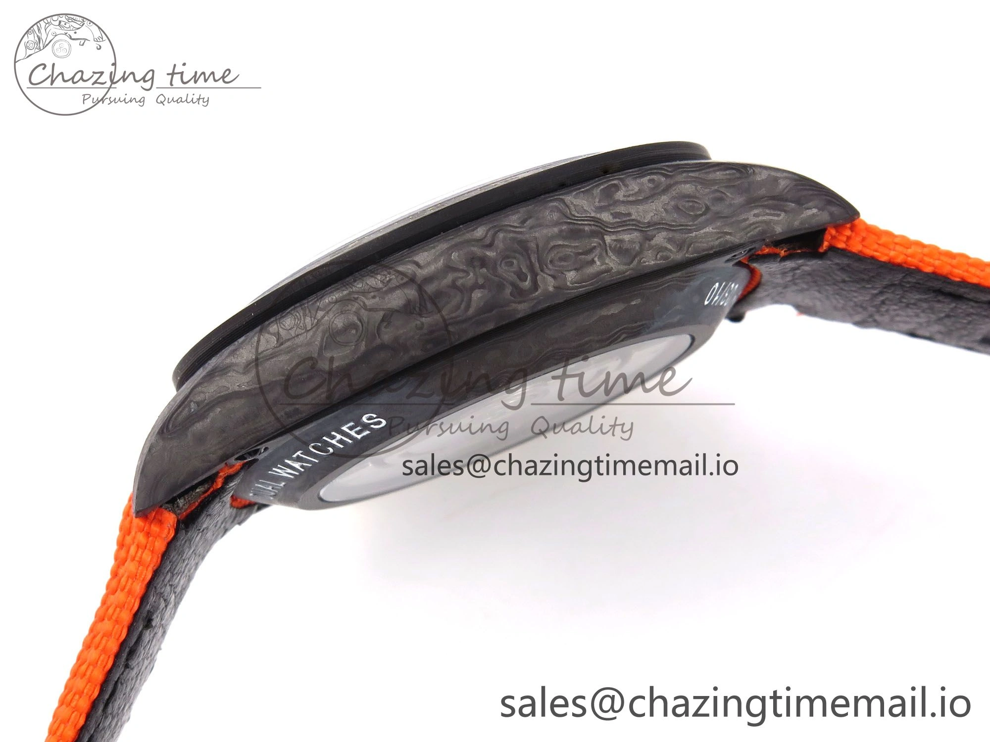 HighPerformance Daytona DIW “AVIA AZURE BLUE”” Carbon DIWF 1:1 Best Edition Blue Dial on Orange Nylon Strap SH 1077