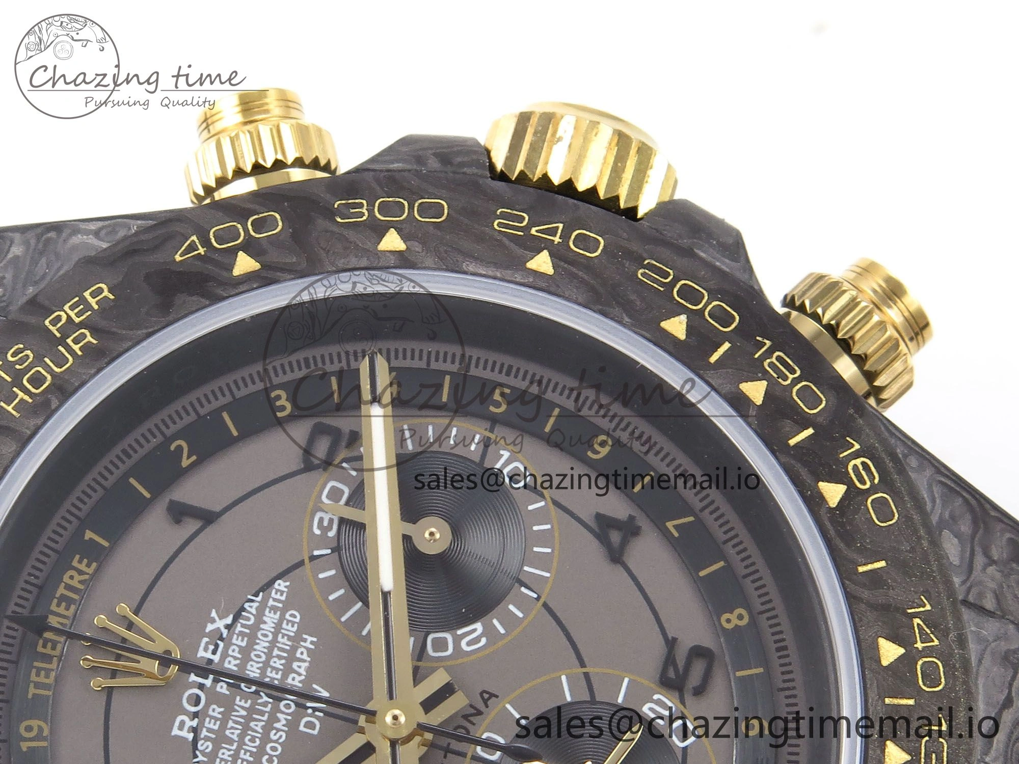 Functional Daytona DIW “AVIA GREY” Carbon DIWF 1:1 Best Edition Gray Yellow Dial on Black Nylon Strap SH 1075